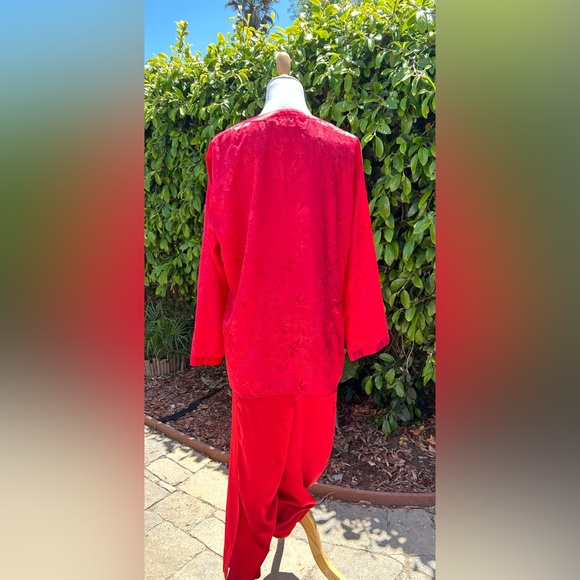 Vintage retro VICTORIAS SECRET red demask L Pajama Set - Picture 6 of 8